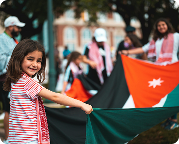 Children holding flag